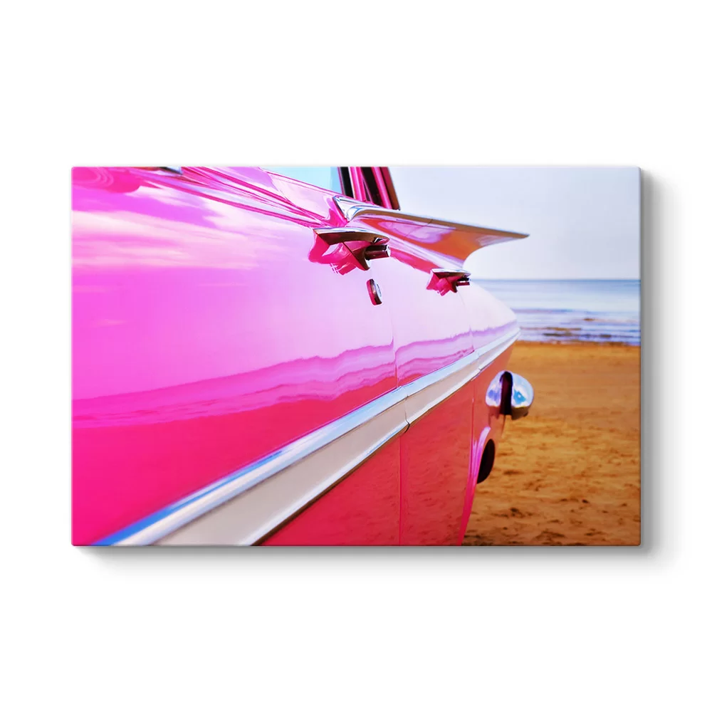 Sahildeki Pembe Cadillac Tablosu - Model 1